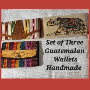 Set of Three Handmade Guatemalan Wallets